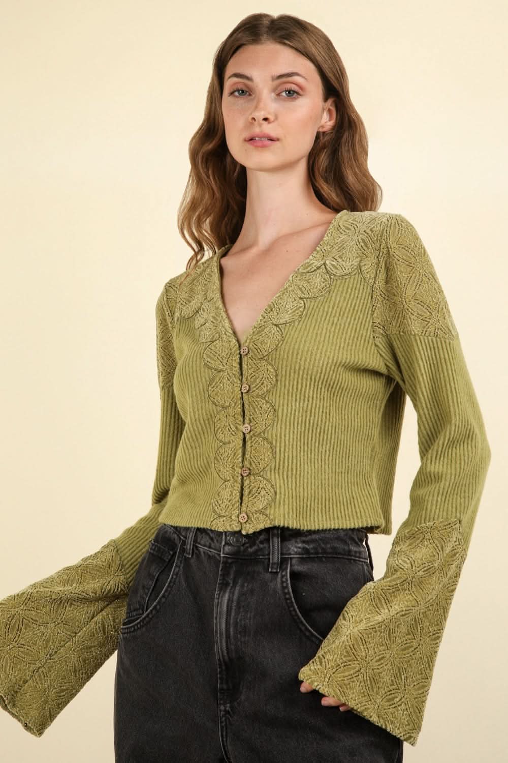 Very J lace detail crop top - Love Salve